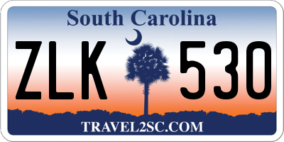 SC license plate ZLK530
