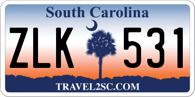 SC license plate ZLK531