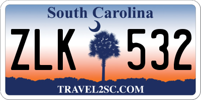 SC license plate ZLK532