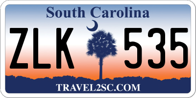 SC license plate ZLK535