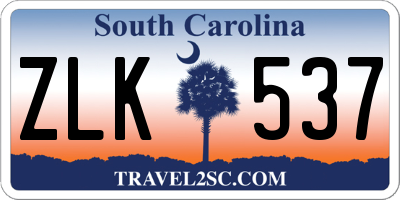 SC license plate ZLK537