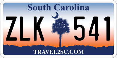 SC license plate ZLK541