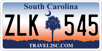 SC license plate ZLK545