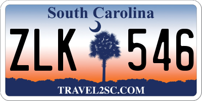 SC license plate ZLK546