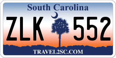 SC license plate ZLK552