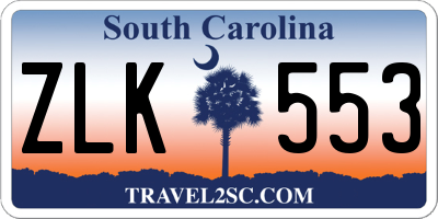 SC license plate ZLK553