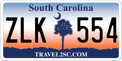 SC license plate ZLK554