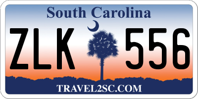 SC license plate ZLK556