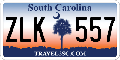 SC license plate ZLK557