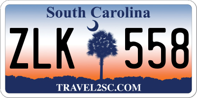 SC license plate ZLK558