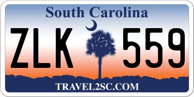 SC license plate ZLK559