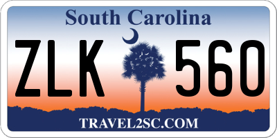 SC license plate ZLK560