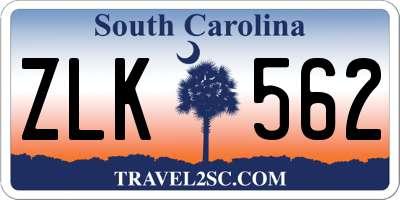 SC license plate ZLK562