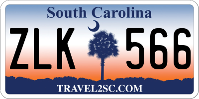 SC license plate ZLK566