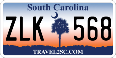 SC license plate ZLK568