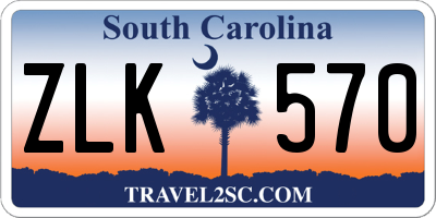 SC license plate ZLK570