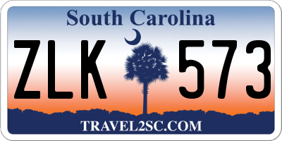 SC license plate ZLK573