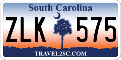 SC license plate ZLK575
