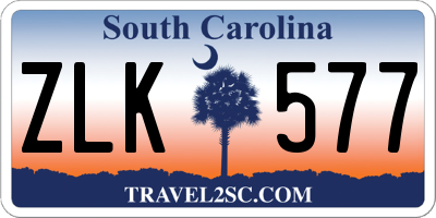 SC license plate ZLK577