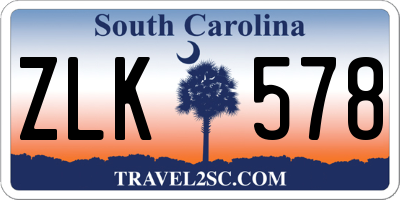 SC license plate ZLK578