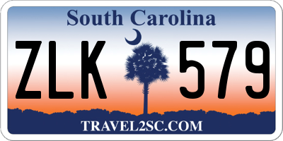 SC license plate ZLK579