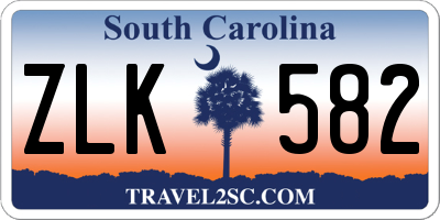 SC license plate ZLK582