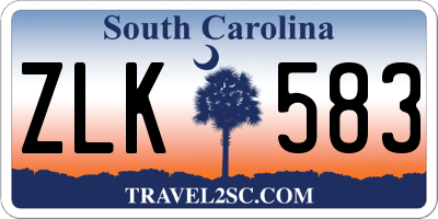 SC license plate ZLK583