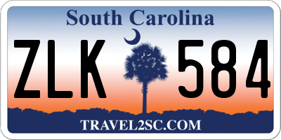 SC license plate ZLK584
