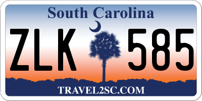 SC license plate ZLK585