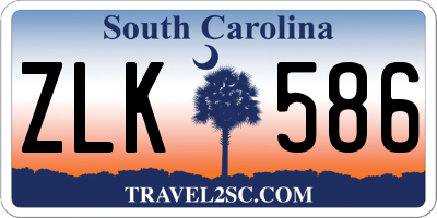 SC license plate ZLK586
