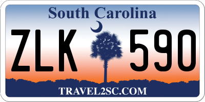 SC license plate ZLK590