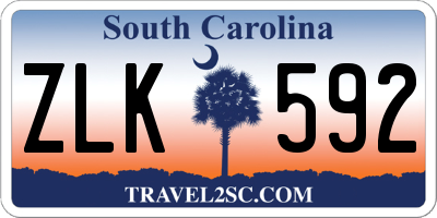 SC license plate ZLK592
