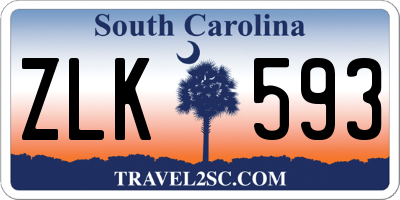 SC license plate ZLK593