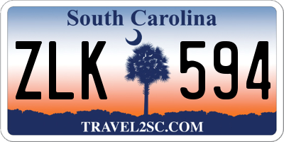 SC license plate ZLK594