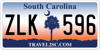 SC license plate ZLK596