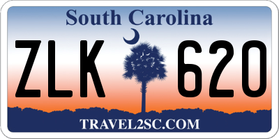 SC license plate ZLK620