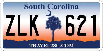 SC license plate ZLK621