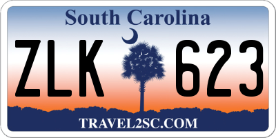 SC license plate ZLK623