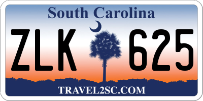 SC license plate ZLK625