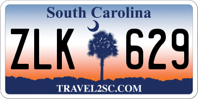 SC license plate ZLK629