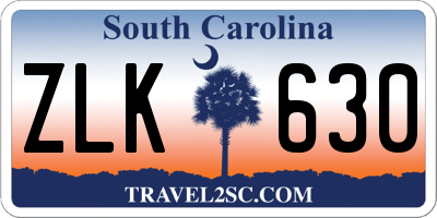 SC license plate ZLK630