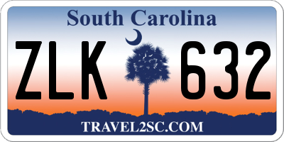 SC license plate ZLK632