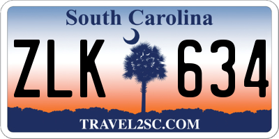 SC license plate ZLK634