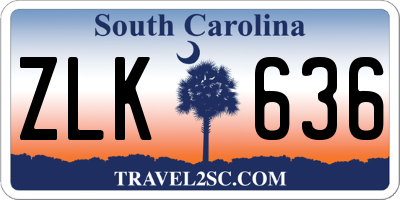 SC license plate ZLK636