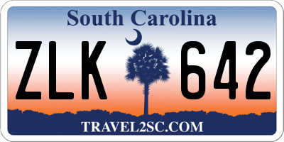 SC license plate ZLK642