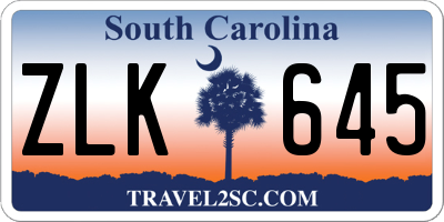 SC license plate ZLK645