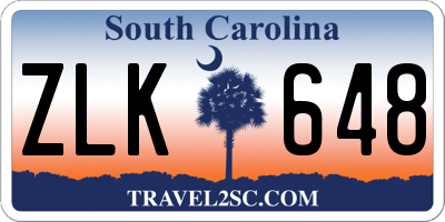 SC license plate ZLK648