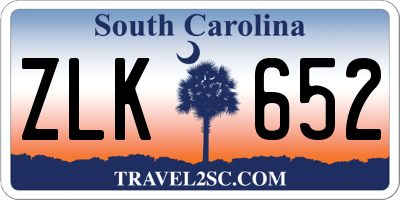 SC license plate ZLK652