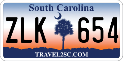 SC license plate ZLK654