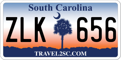 SC license plate ZLK656